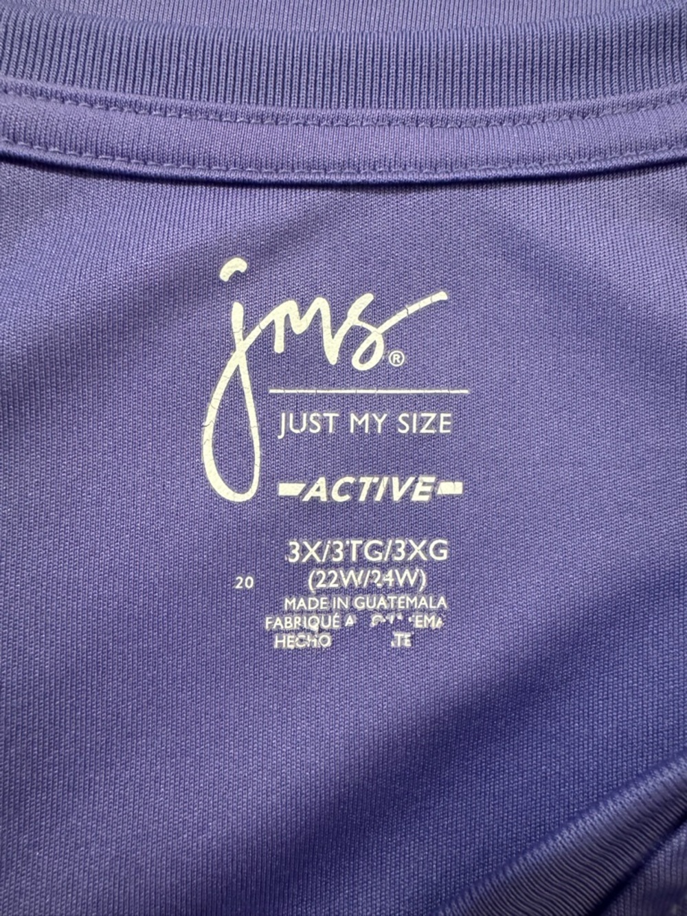 2 Pack Just My Size Active V-Neck Tops in Turquoise and Purple - Picture 6 of 9